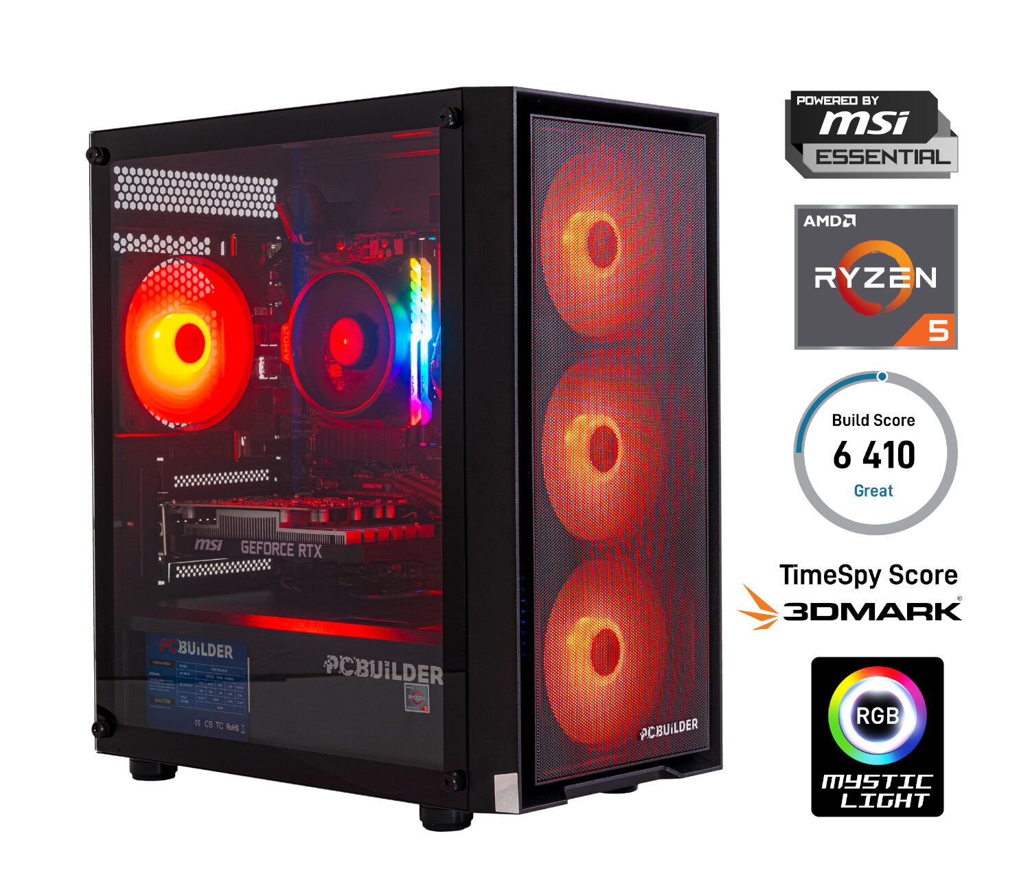 PCBuilder Ryzen 5 5500 SCOUT Windows 11 Gaming PC