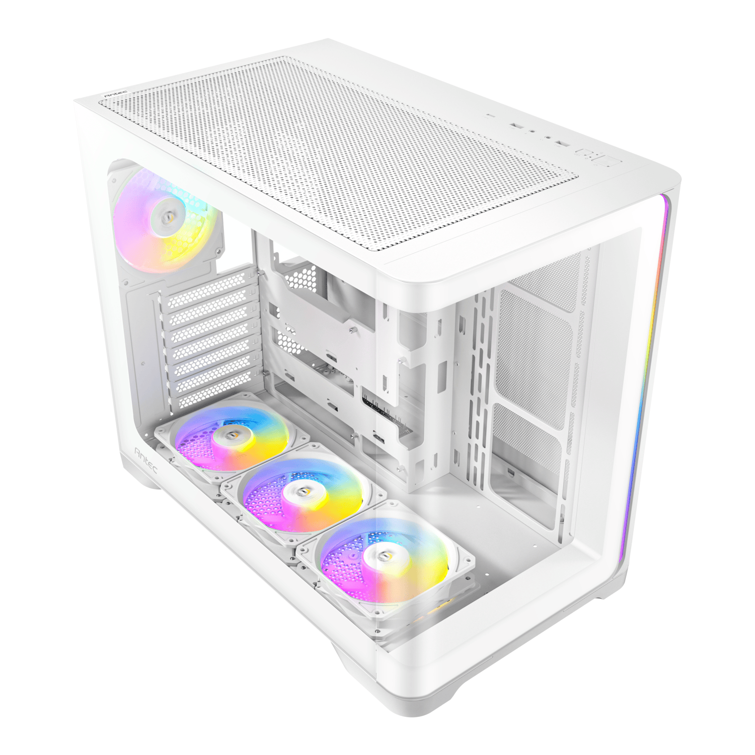 Antec C5 CURVED ARGB ATX | Micro-ATX | ITX ARGB Dual Chamber Mid-Tower Gaming Chassis - White - Image 3