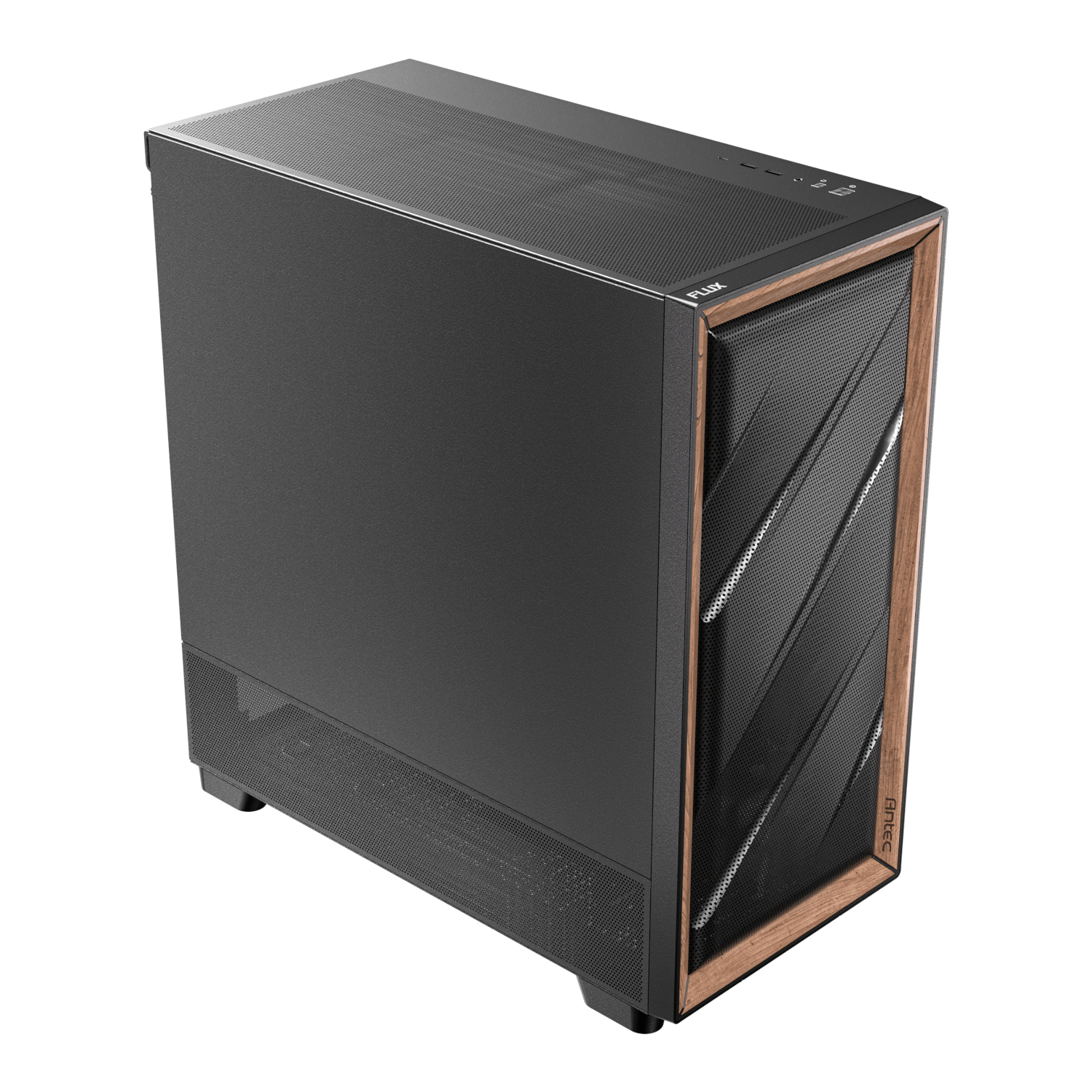 Antec FLUX SE E-ATX | ATX | Micro-ATX | ITX Mid-Tower Gaming Chassis Wood Front Panel- Black - Image 3